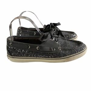 Sperry gray wool with sequins size 8 1/2 ribbon